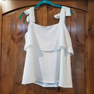 White Tie Sleeve Tank Top
